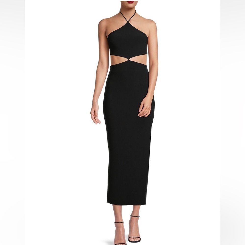Bec & Bridge Iris Cut-Out Halter A-Line Midi-Dress